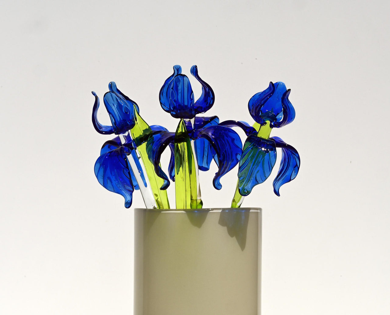Glass Iris Flower - Hand Blown Glass Iris - Blue Glass Flowers Bouquet - Blown Glass Flowers - Mothers Day Gifts for Her