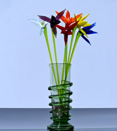 Handmade Glass Bird of Paradise Bouquet: Colorful Floral Sculpture