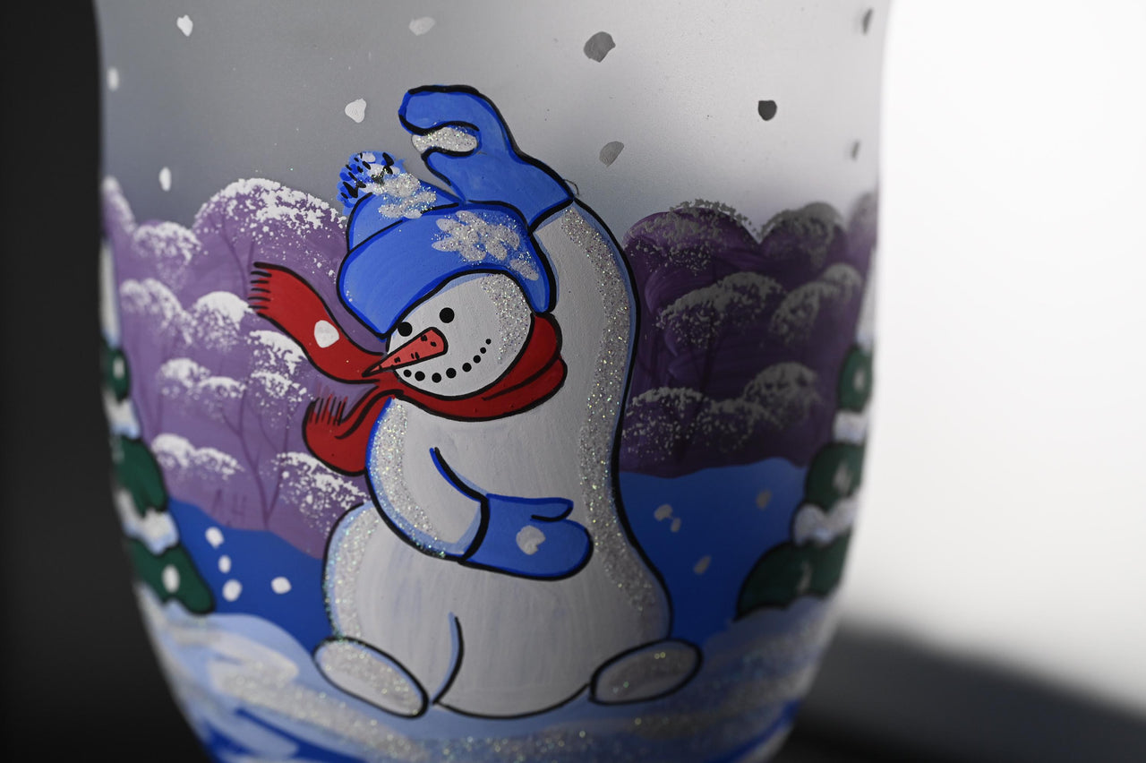 Christmas Vase Set: Handblown Frosted Glass Decor