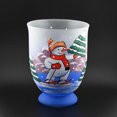 Christmas Vase Set: Handblown Frosted Glass Decor