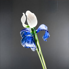 Glass Flowers Bouquet in Vase - Glass Flowers and Vase - Glass Flower Bouquet - Spring Decor Gift for Her, Birthday Gift