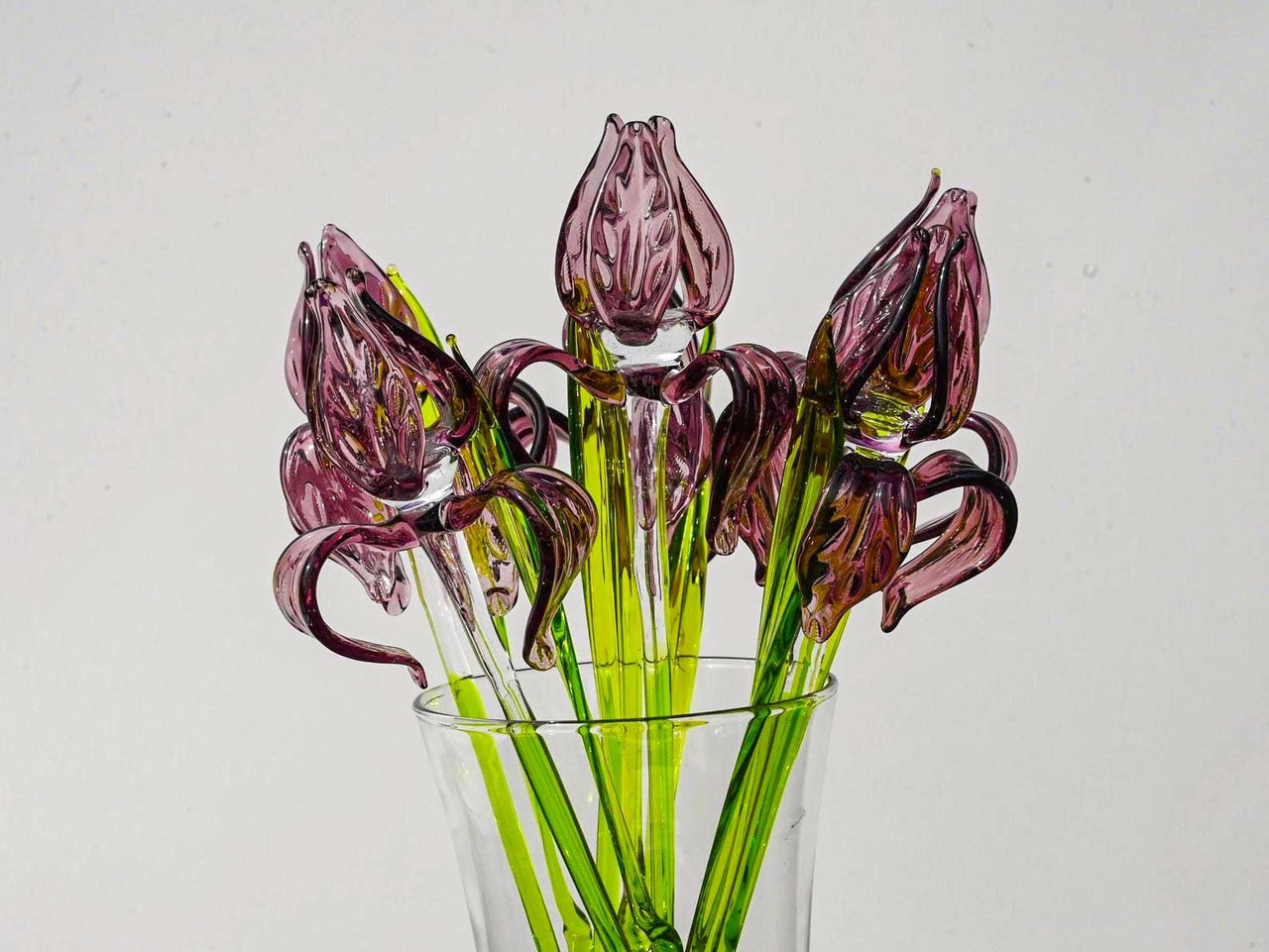 Glass Iris Flower, Purple Glass Flowers, February Birth Flower Gift, Glass Birth Month Flower, Forever Flowers, February Birthday Gift Iris