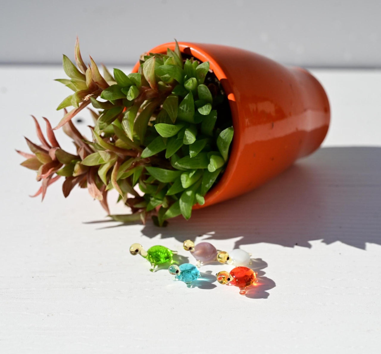 Tiny Glass Animals - Glass Turtle Figurines - Turtle Gift - Blown Miniature Glass Animals - Small Glass Turtle Decor