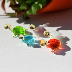Tiny Glass Animals - Glass Turtle Figurines - Turtle Gift - Blown Miniature Glass Animals - Small Glass Turtle Decor