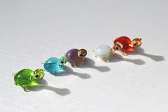 Tiny Glass Animals - Glass Turtle Figurines - Turtle Gift - Blown Miniature Glass Animals - Small Glass Turtle Decor