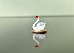 Swan, Swan Cake Topper, Swan Figurine, Glass Swan, Tiny Glass Animals, Swan Decor, Swan Gifts, Mini Glass Animals, White Swan, Decor, Art