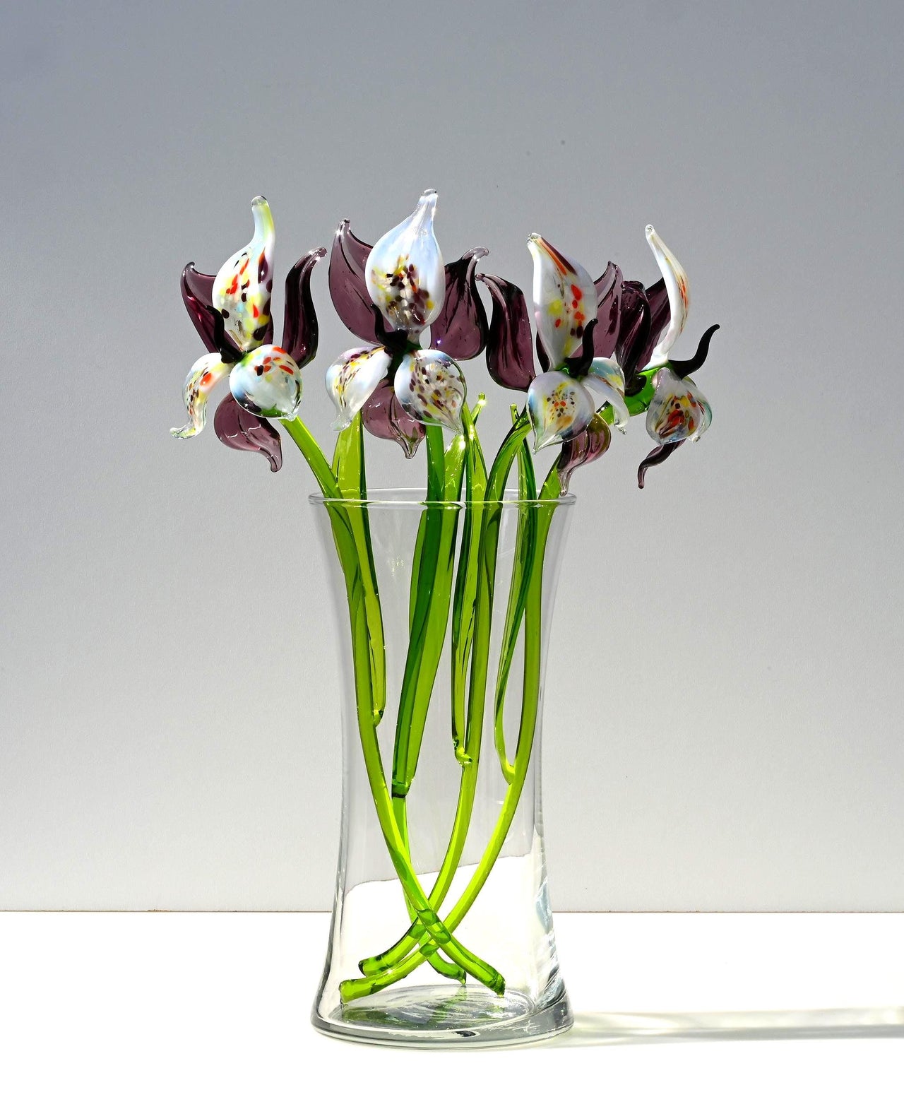 Purple Glass Orchid Flower, Purple Glass Flowers Easter Gift - Handblown Glass Orchid Stem – Gift for Mothers Day & Anniversaries