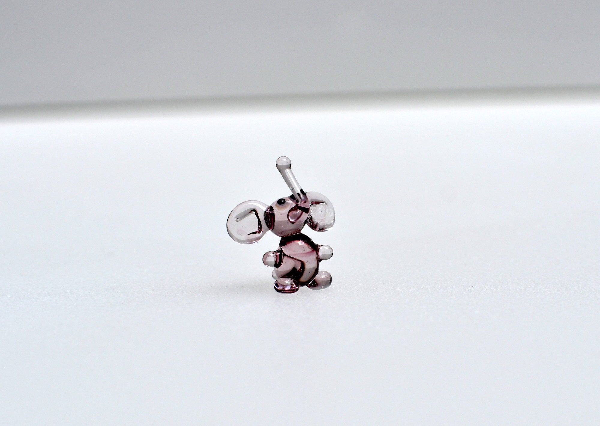 Elephant Figurine, Purple Elephant, Glass Animals, Elephant Gifts, Tiny Glass Animals, Elephant Decor, Glass Elephant, Mini Glass Animals