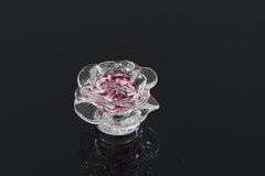 Handblown Glass Rose Sculpture: Artisan Floral Decor, Unique Keepsake
