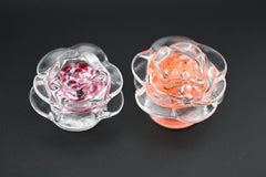 Handblown Glass Rose Sculpture: Artisan Orange Flower, Unique Art Gift