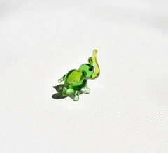 Tiny Glass Animals, Miniature Glass Animals, Green Glass Elephant, Elephant Gifts, Elephant Figurine, Glass Animals, Mini Animals, Decor