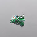 Handmade Green Glass Frog Figurine: Whimsical Miniature Sculpture