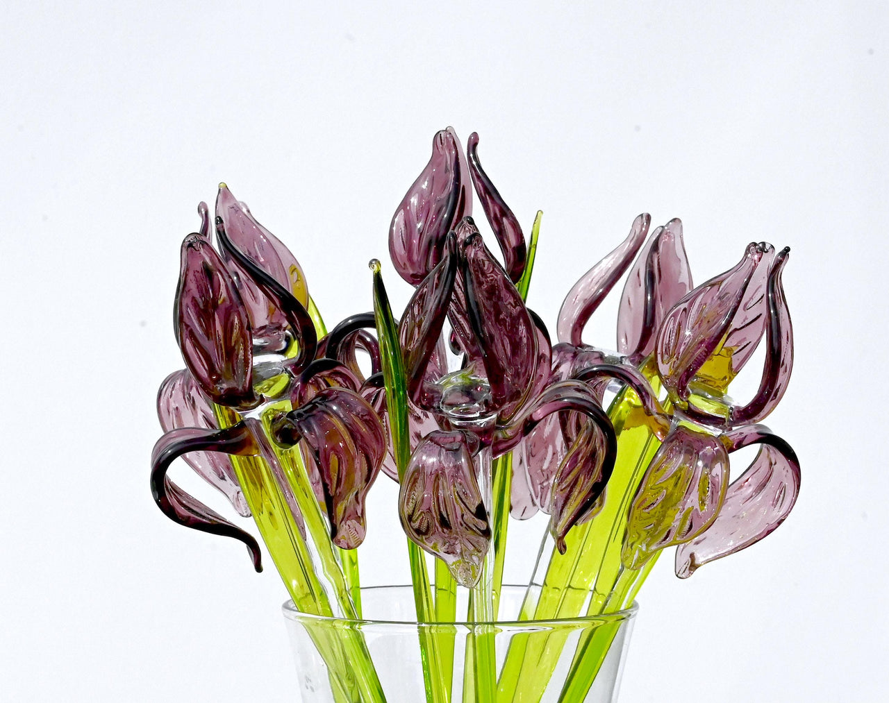 Glass Iris Flower, Glass Birth Month Flower, Purple Glass Flowers, February Birth Flower Gift Iris Glass, Forever Flowers, February Birthday