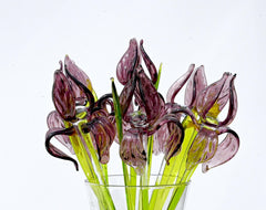 Glass Iris Flower, Glass Birth Month Flower, Purple Glass Flowers, February Birth Flower Gift Iris Glass, Forever Flowers, February Birthday