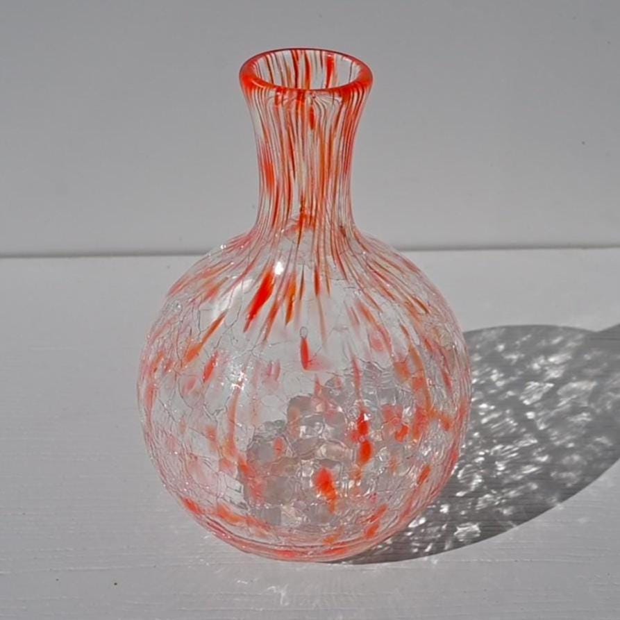 Hand-Blown Blue Glass Iris Bouquet - Elegant Art Glass Vase