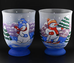 Mothers Day Vase Set: Handblown Frosted Glass Decor