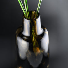 Glass Flowers in Vase - Glass Flowers and Vase - Glass Flower Bouquet 17.5 inches - Orange Glass Flower Bouquet - Glass Iris Home Decor