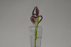 Handblown Amethyst Glass Flower: Elegant Floral Home Decor