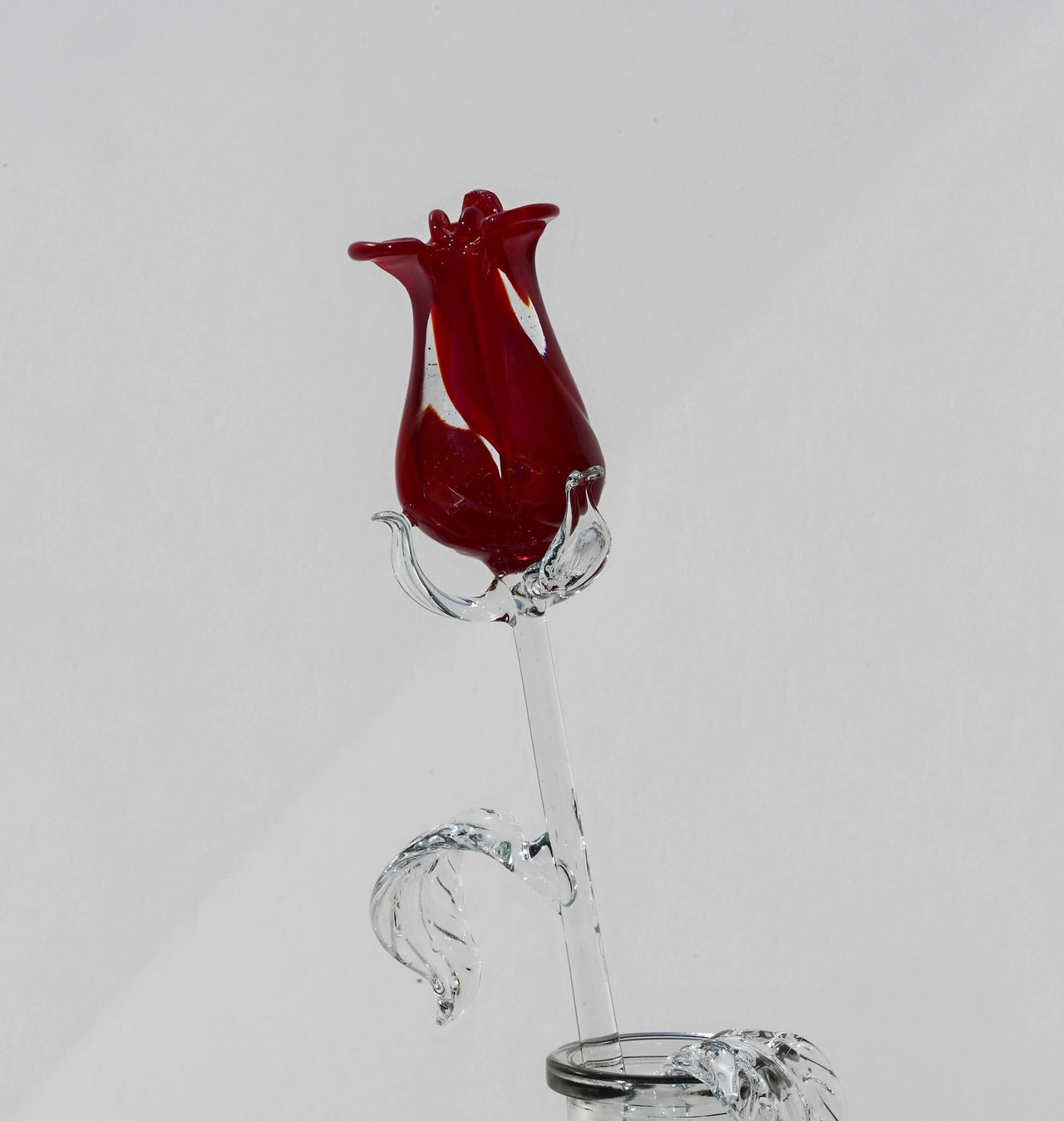 Glass Rose - Glass Flower Bouquet - Handmade Glass Flowers Rose - Blown Glass Flowers - Red Glass Rose - Christmas Gift for Mom