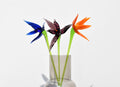 Handmade Glass Bird of Paradise Bouquet: Colorful Floral Sculpture
