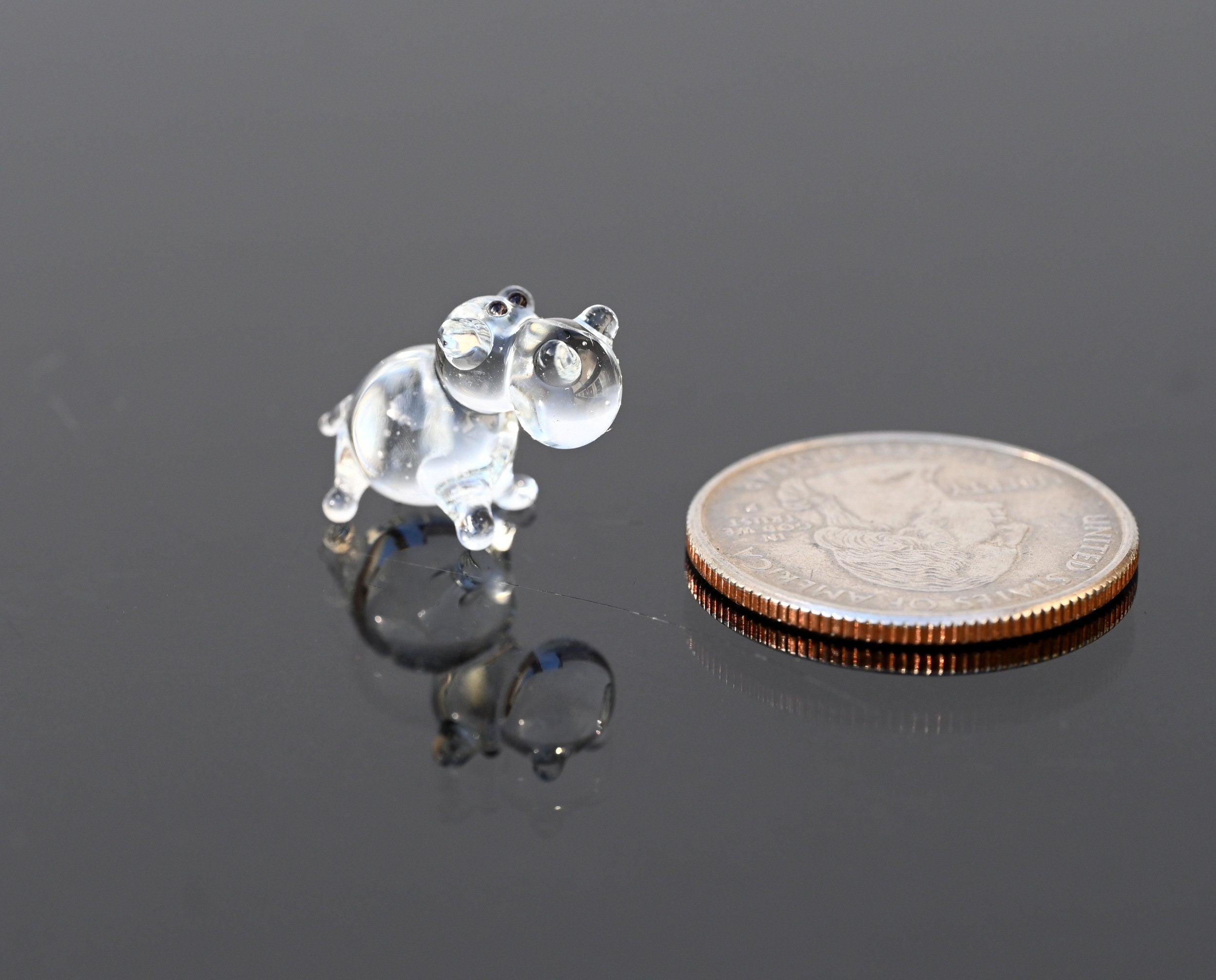 House Hippo Figurine, Tiny Glass Animals, Hippo Gifts, Hippopotamus, Glass Animals, Safari Animals, Miniature Hippo, Hippo Art