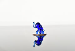 Tiny Glass Animals, Blue Glass Elephant, Elephant Figurine, Elephant Gifts, Glass Animals, Elephant Charm, Mini Glass Animals, Art, Decor