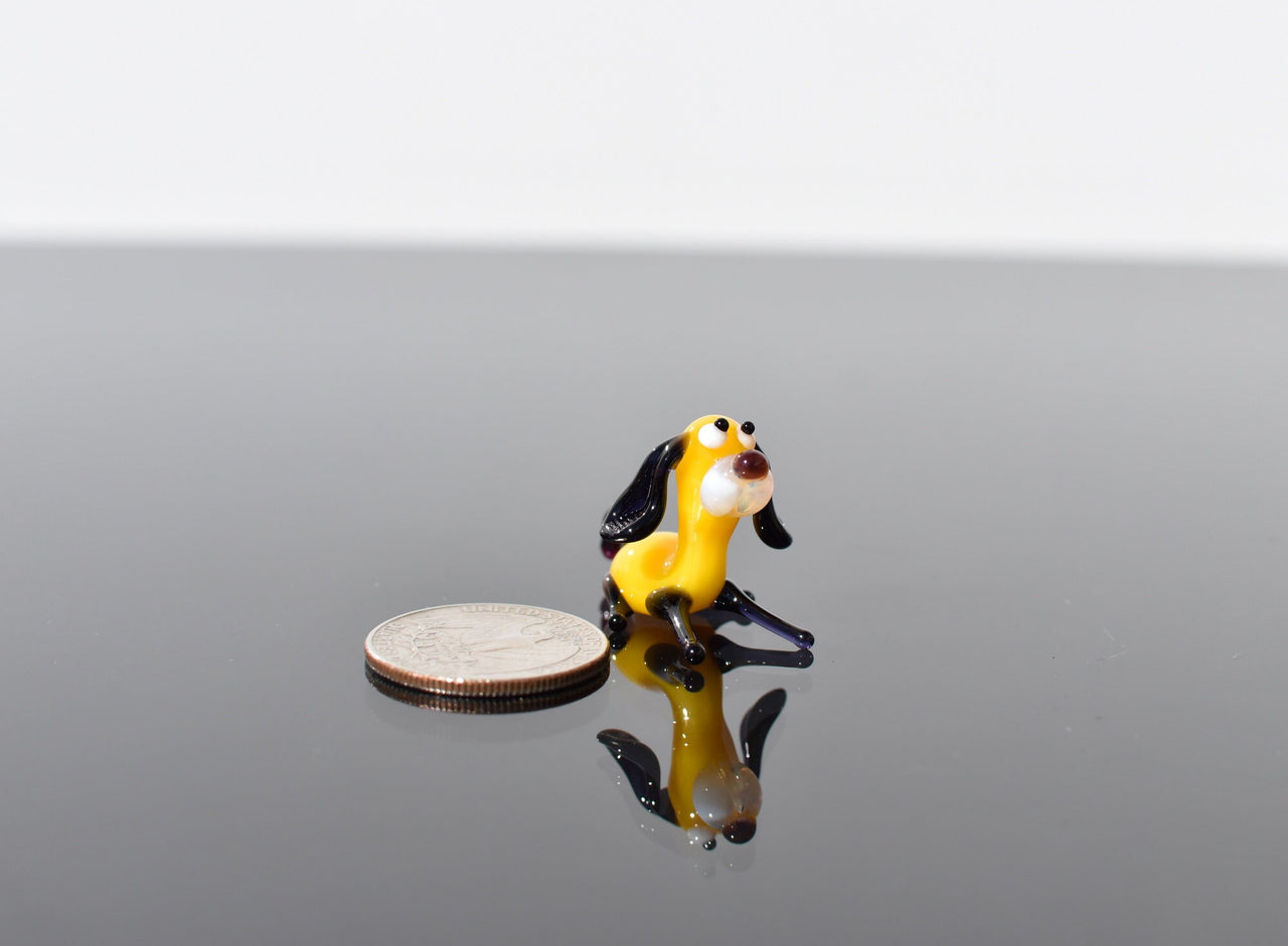 Whimsical Dog Figurine, Dog Memorial Gift, Glass Dog, Tiny Glass Animals, Dog Statue, Mini Glass Animals, Puppy Gift for Dog Lovers