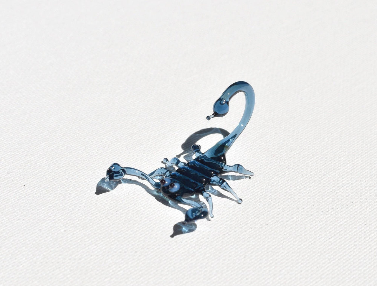 Handmade Glass Scorpion Figurine: Whimsical Art Glass Sculpture