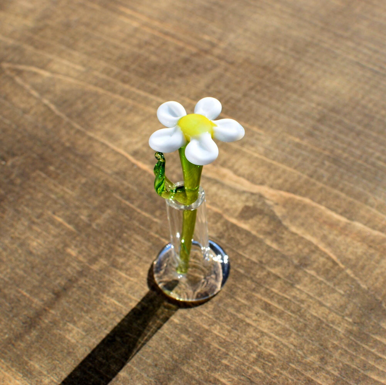 Mini Hand Blown Glass Flower in Vase - Cute Daisy Gift - Mothers Day Gifts for Her