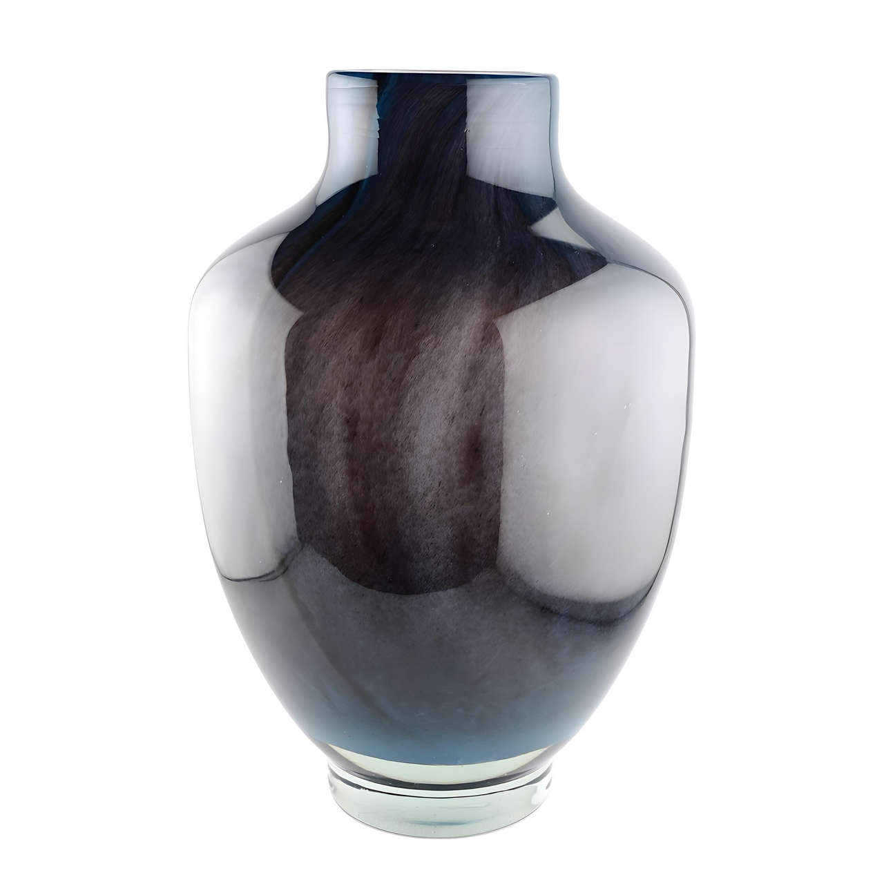 Hand-Blown Heavy Glass Vase – Large Handmade Statement Flower Vase