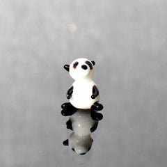Tiny Glass Panda: Lampwork Miniature Figurine
