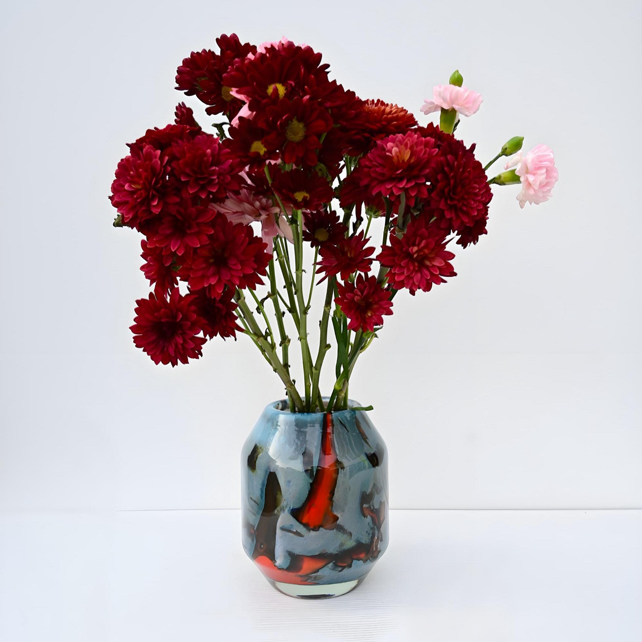 Hand-Blown Art Deco Glass Vase – Handmade Murano-Style Statement Decor