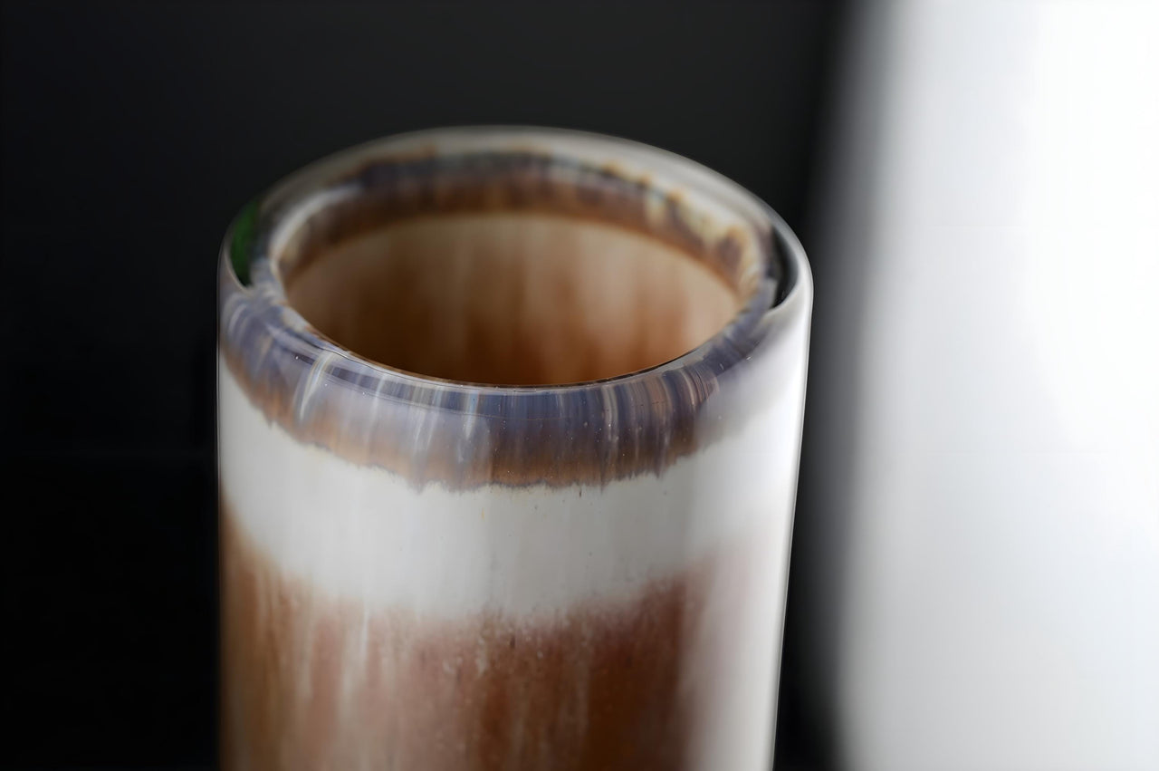 Brown Glass Vase - Glass Cylinder Vase - Heavy Glass Vase - Dark Brown Vase - Hand Blown Glass Vase - Home Decor Gift for Her