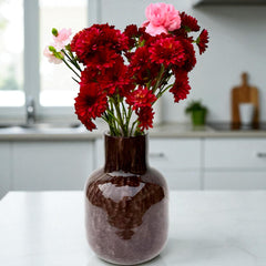 Brown Glass Vase | Hand Blown Glass Vase | Large Glass Vase | Handmade Glass Vase | Large Vase For Flowers | Modern Home Decor Gift