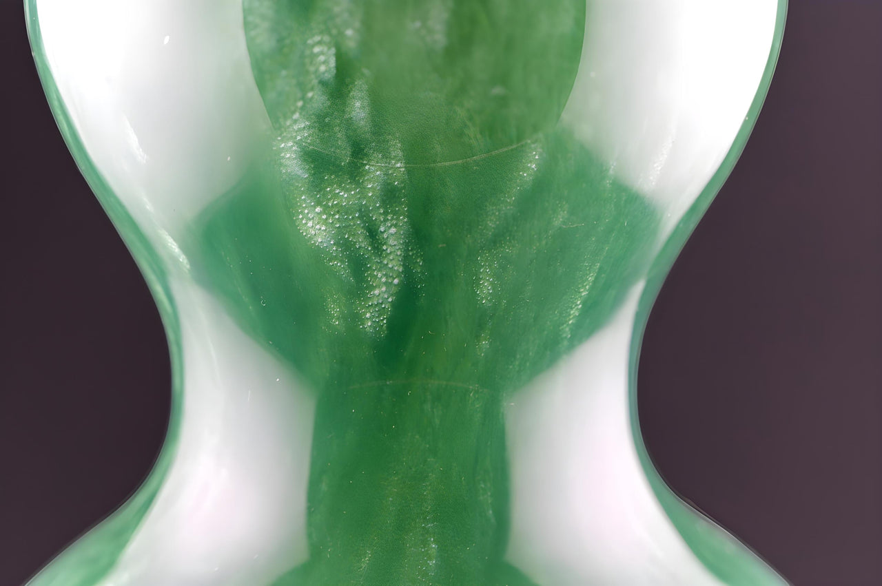 Green Blown Glass Vase | Art Deco Vase | Dark Green Murano Glass Vase | Double Gourd Vase Green Vase Home Decor Gift For Her