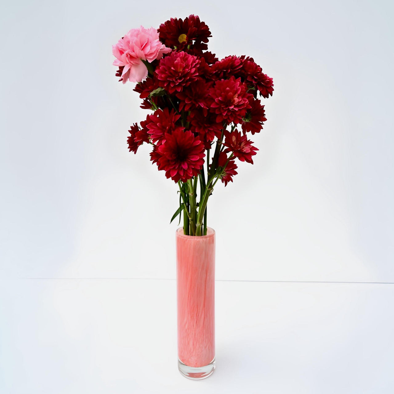 Pink Cylinder Glass Vase