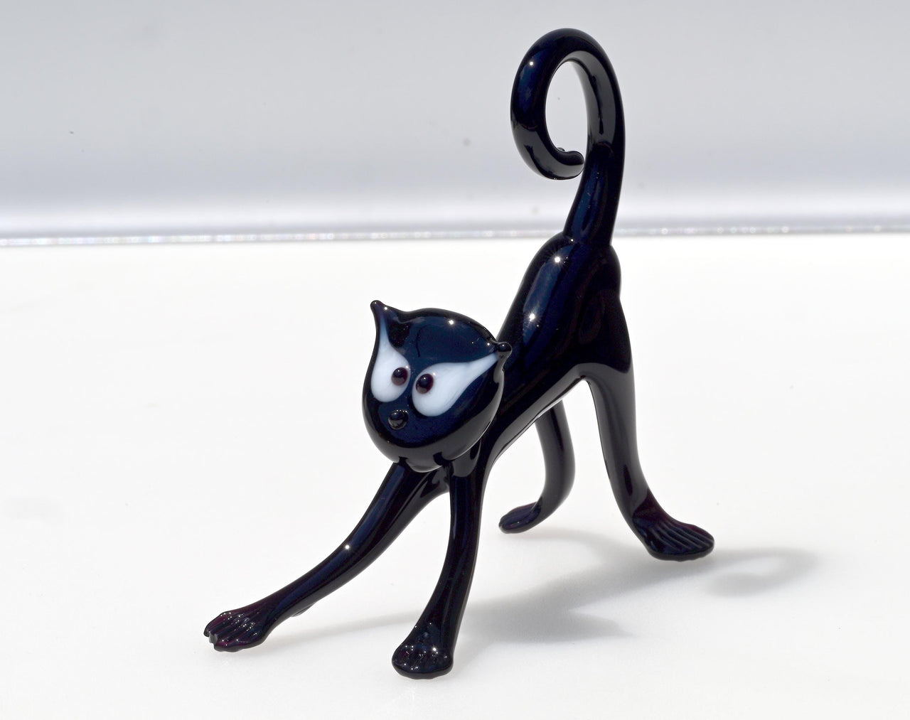 Black Cat Gifts, Black Cat Figurine, Black Cat Decor, Black Cat Art, Black Cat Statue, Large Cat Statue, Glass Cat, Glass Sculpture