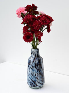 Black and White Vase, Art Deco Vase, Funky Vase, Modern Vase, Tall Vase, Vases For Flowers Unique, Hand Blown Glass Vase, Birthday Gift