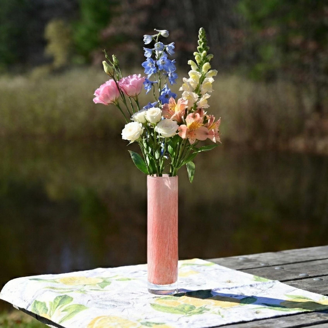 Pink Vase - Glass Flower Vase - Blown Glass Vase - Handmade Vase - Murano Glass Vase - Art Glass Vase Decor Gift for Her