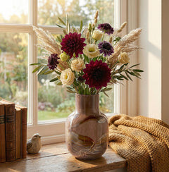 Hand blown Glass Vase | Handmade Murano Glass Style Art Glass Vase | Large Unique Flower Vase Luxury Modern Home Decor Gift