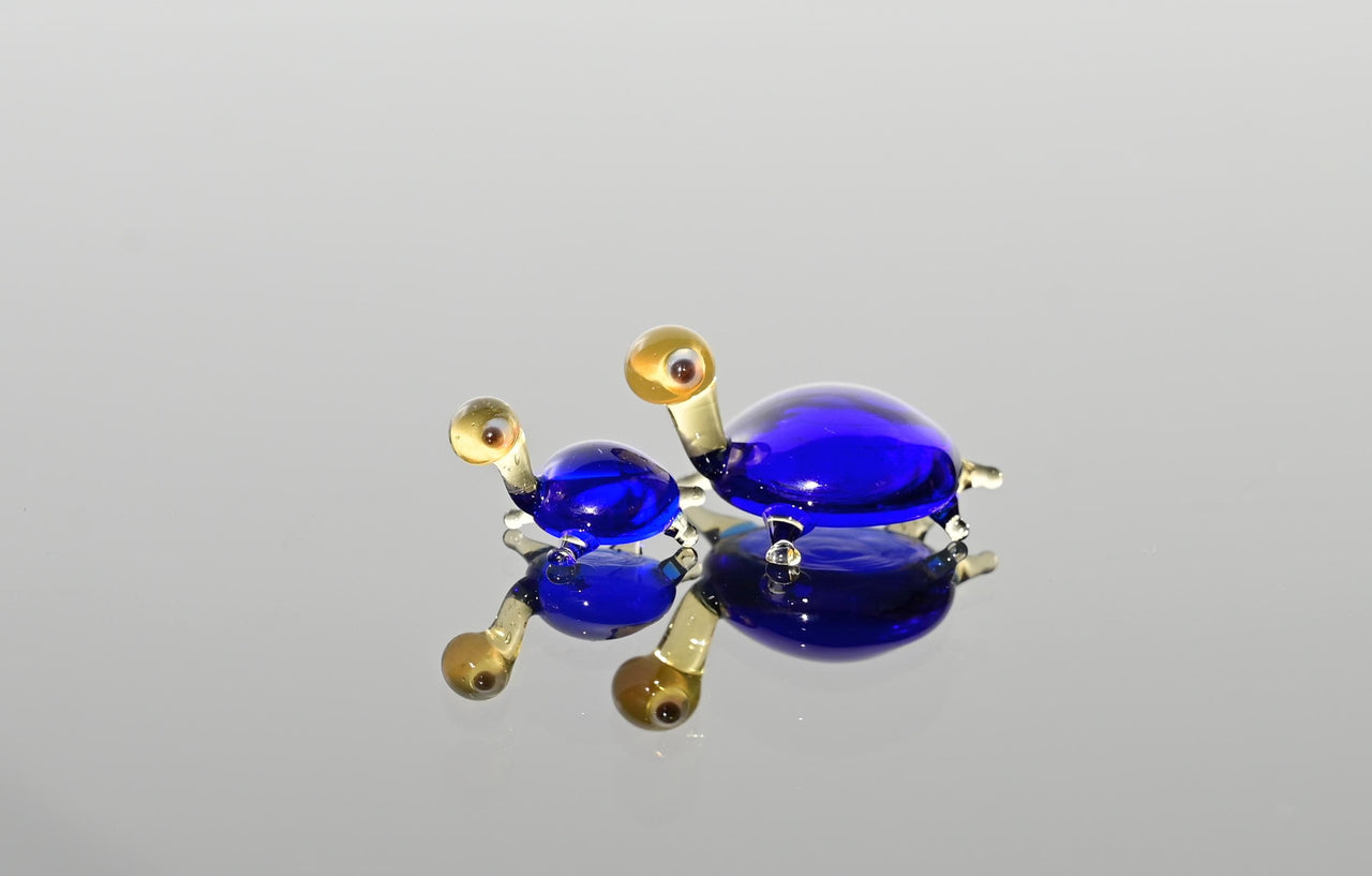 Glass Turtles Figurines - Tiny Glass Animals - Blown Glass Turtle Gift