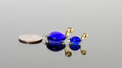 Cobalt Blue Glass Turtle Figurines - Hand-Blown Miniature Duo