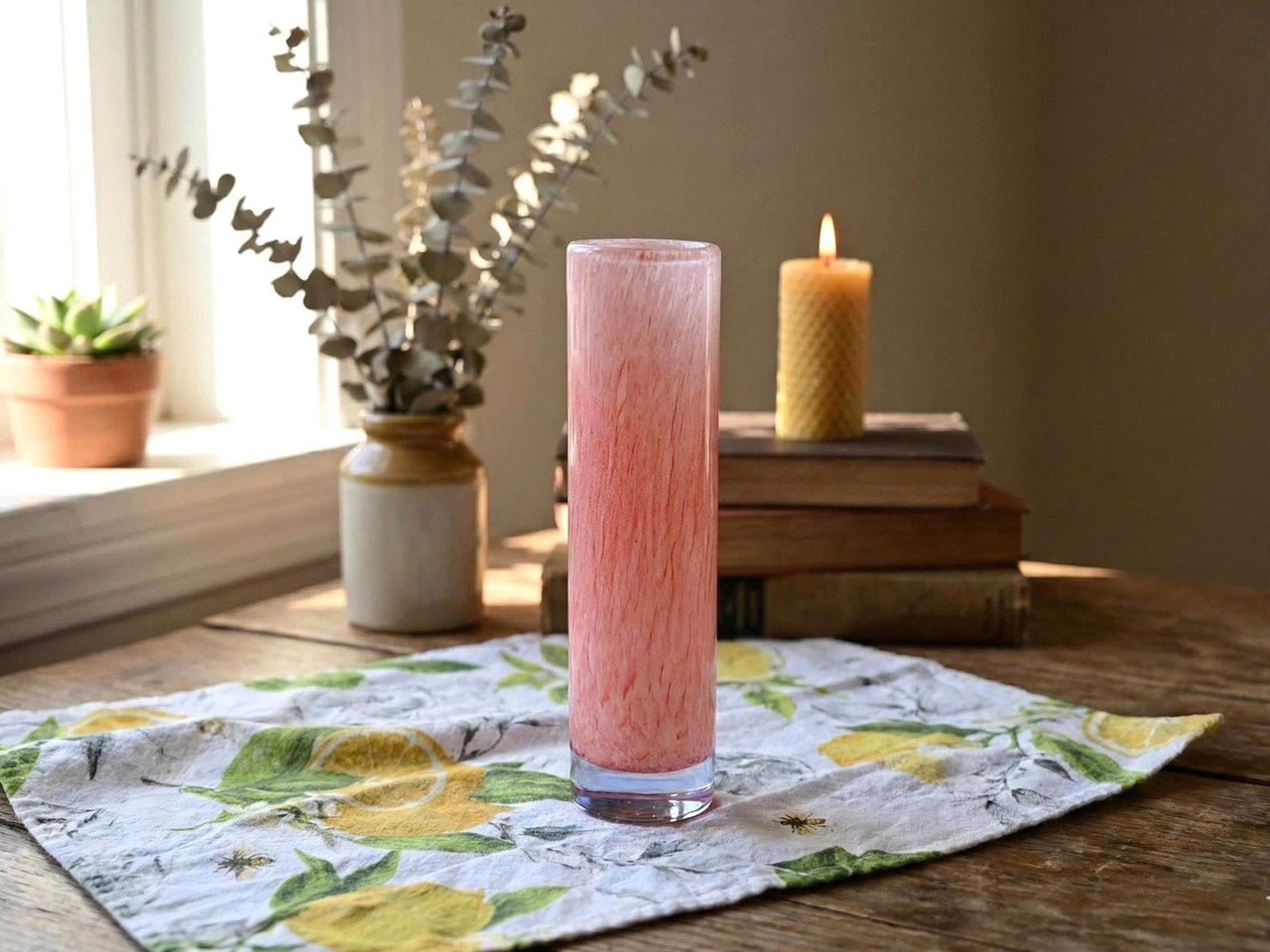 Pink Vase - Glass Flower Vase - Blown Glass Vase - Handmade Vase - Murano Glass Vase - Art Glass Vase Decor Gift for Her