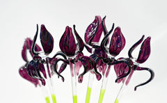 Glass Iris, Purple Glass Flowers, Glass Birth Month Flower, February Birth Flower Bouquet, Glass Flowers Bouquet, February Birthday Gifts