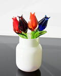 Handmade Glass Tulip Bouquet: Colorful Floral Sculpture, Flame Work Art.