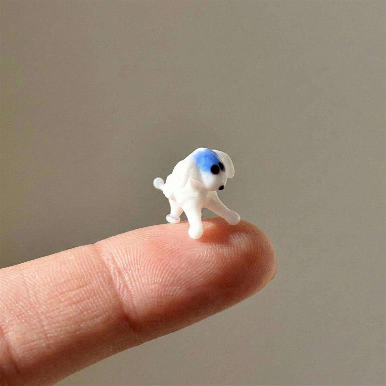 Tiny Glass Sheep Figurine • Lampwork Miniature Animal • Hand-Blown Collectible Sculpture