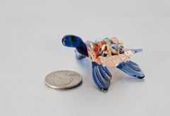 Hand-Blown Glass Sea Turtle – Collectible Art Figurine with a blue color accent.