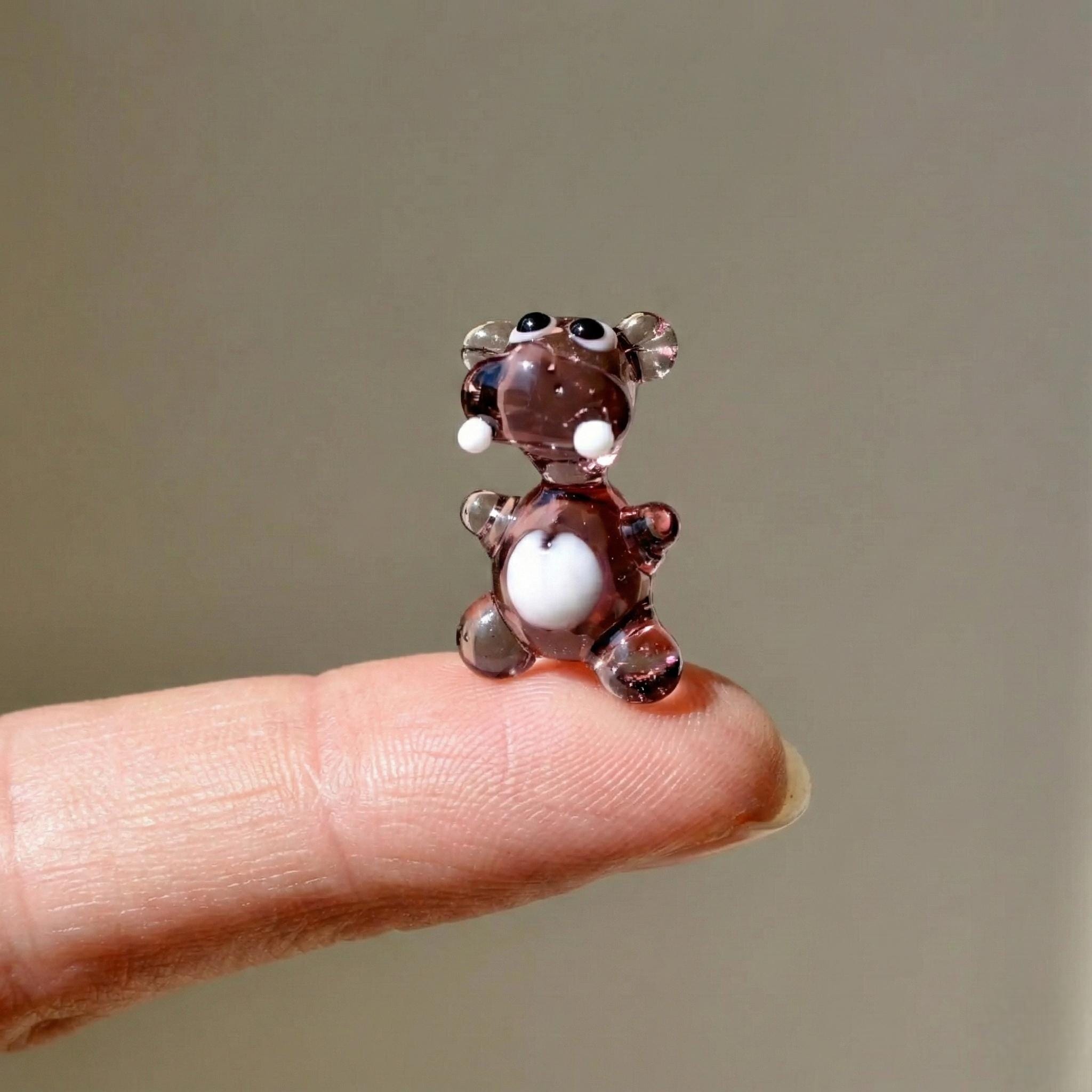 Tiny Glass Hippo: Light Purple Whimsical Figurine