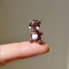 Tiny Glass Hippo: Light Purple Whimsical Figurine