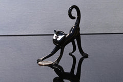 Black Cat Gifts, Black Cat Figurine, Black Cat Decor, Black Cat Art, Black Cat Statue, Large Cat Statue, Glass Cat, Glass Sculpture